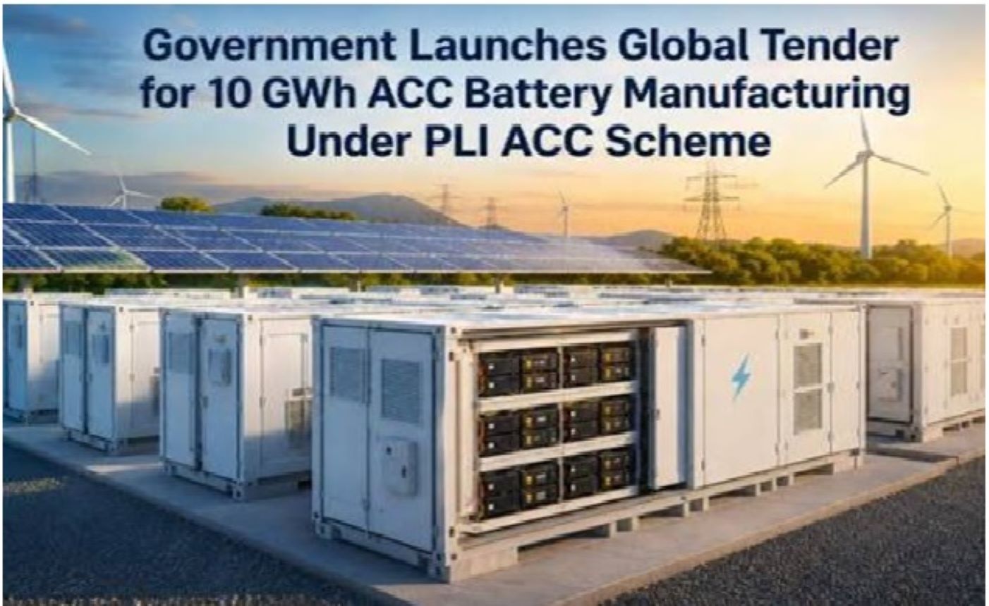 Ministry of Heavy Industries invited global bids setting up giga-scale Advanced Chemistry Cell (ACC) battery manufacturing facilities in India